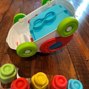 Vibrant Building Blocks Set with Wheels